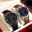 Montre pour homme avec bracelet en cuir noir - 5