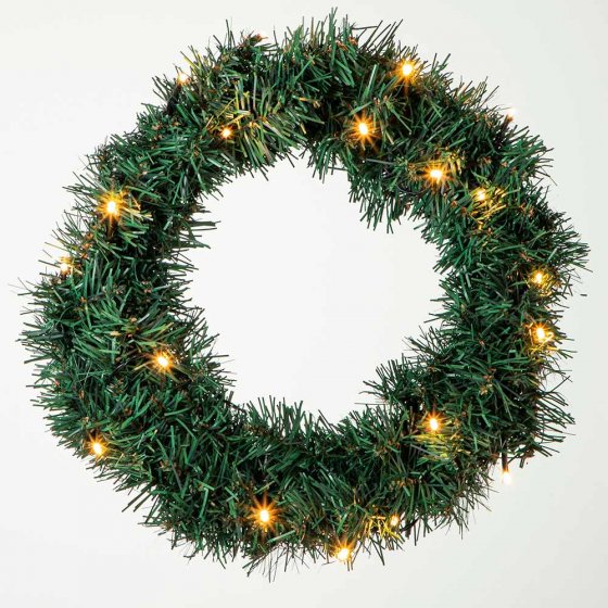 Sapin de Noël et couronne lumineux à LED 