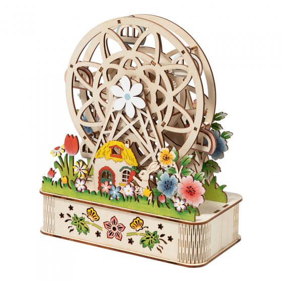 Grande roue tournante en bois 