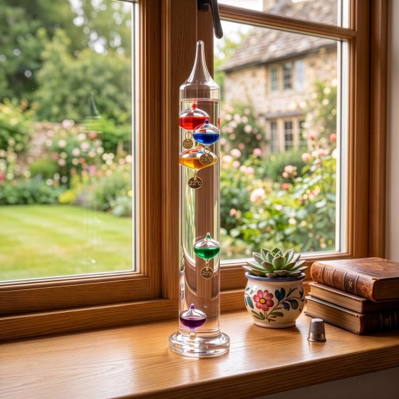 Thermomètre en verre Galileo de 28 cm 
