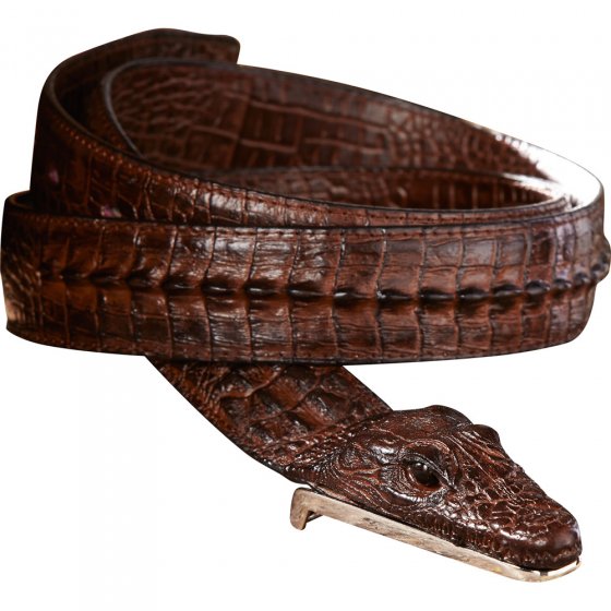 Ledergürtel „Alligator-Kopf" 