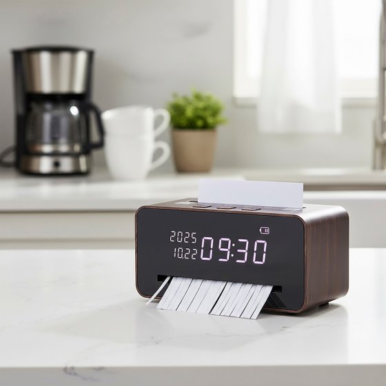 Destructeur de documents de bureau avec horloge 