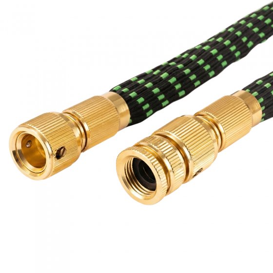 Dehnbarer Gartenschlauch mit Schnellanschlüssen 