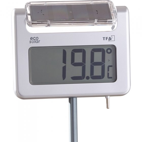 Thermomètre de jardin solaire digital 