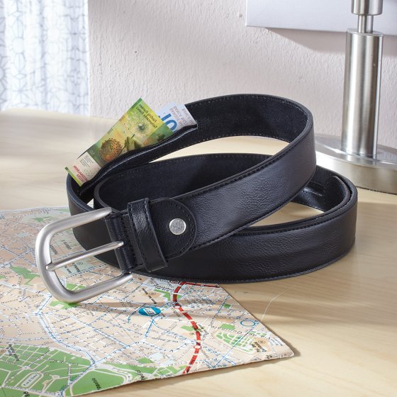 Ceinture en cuir avec compartiment secret 