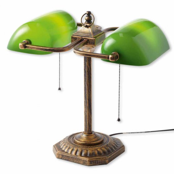 Lampe de banquier double 