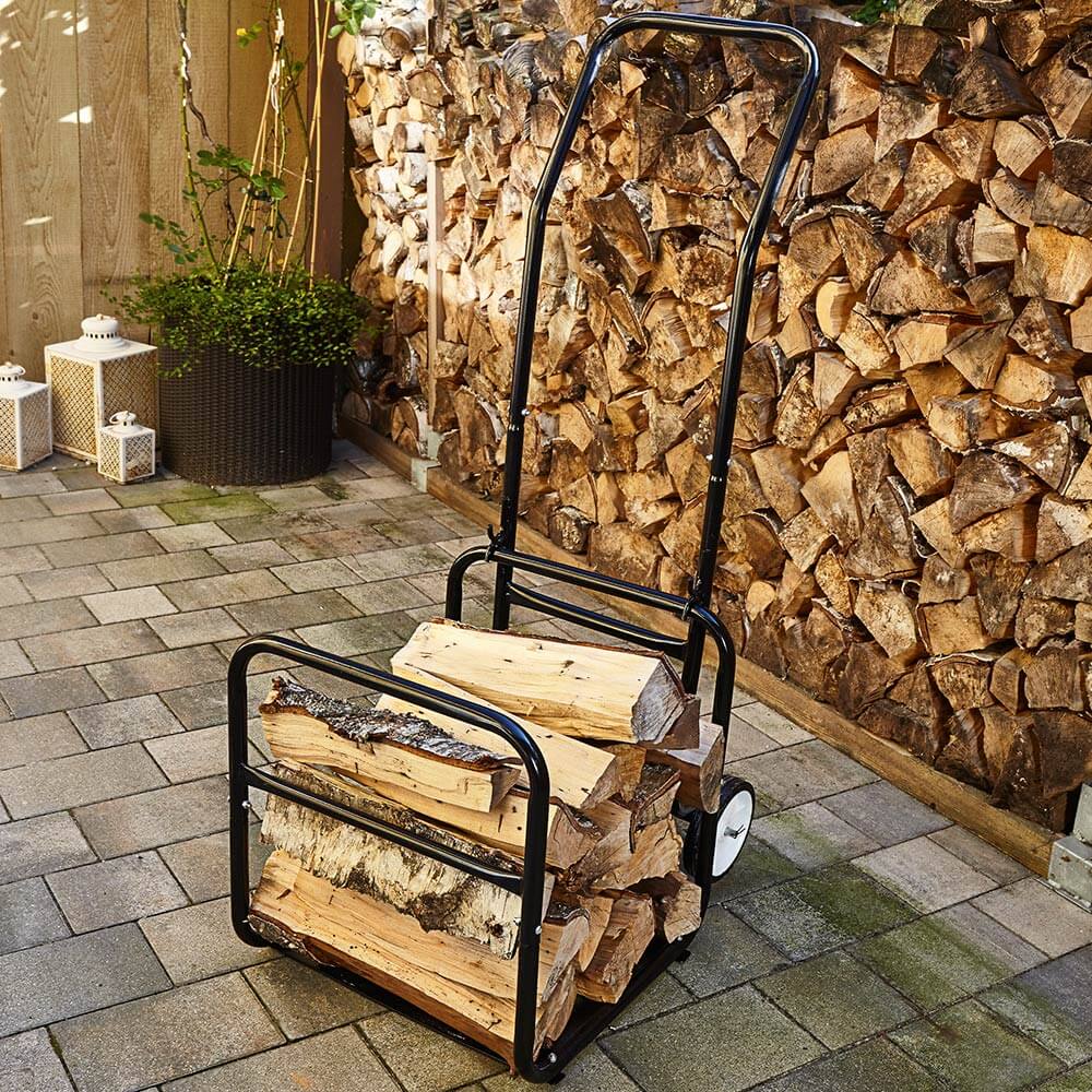 Veckhh Kaminholzwagen 42x35x112cm - Transportwagen Für Feuerholz Bis 60kg